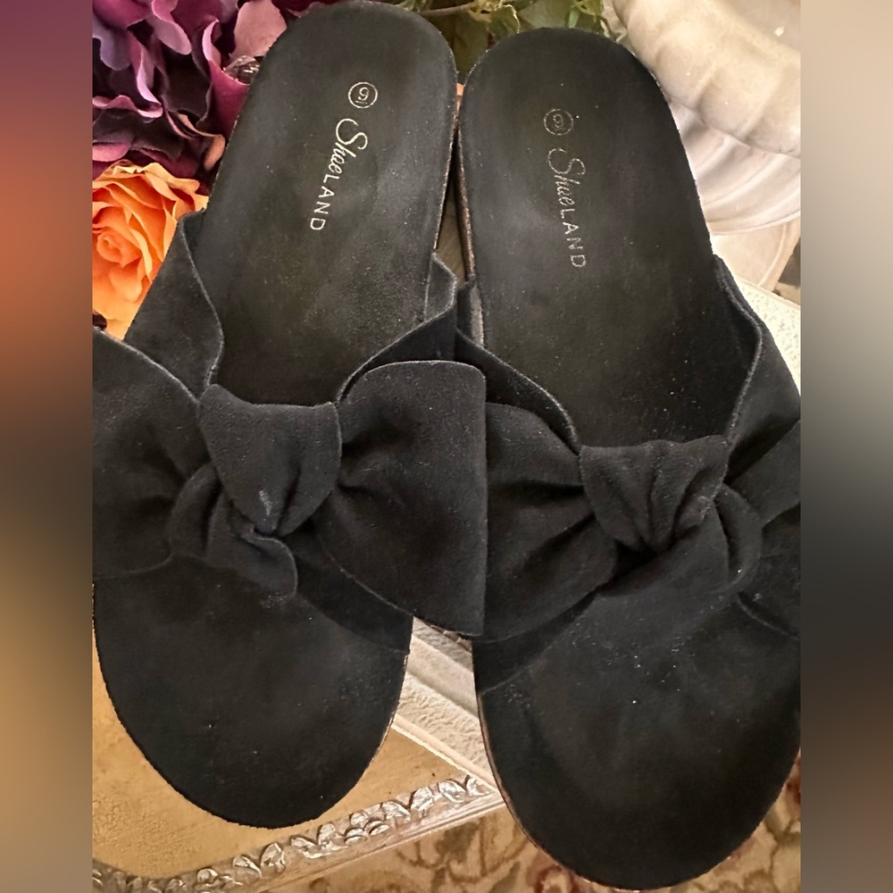 Land-SL Nylah Knot Bow Slides Sandals